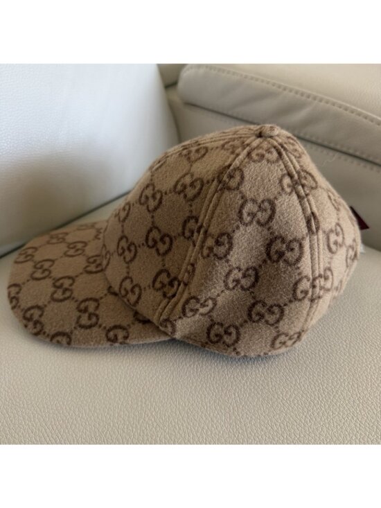 NWT GUCCI Light Brown GG Baseball Hat Cap 100% Authentic Sz S Logo main image 7